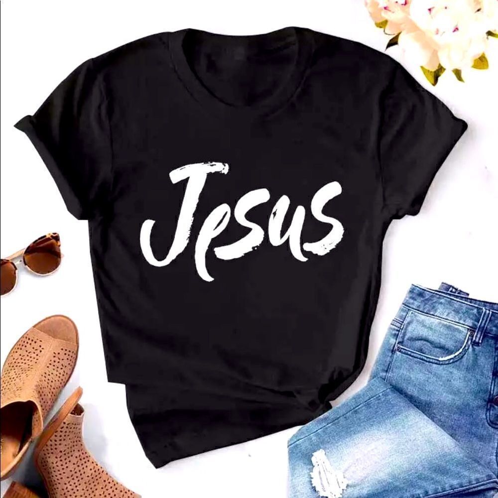 ⭐️ Brand New Medium Black Jesus  Printed T-shirt Women
